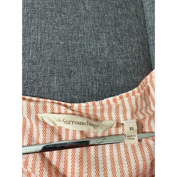 Soft Surroundings Dress Women‎ XS Orange Cream Linen Oversized Lagenlook Boho - Picture 5 of 8